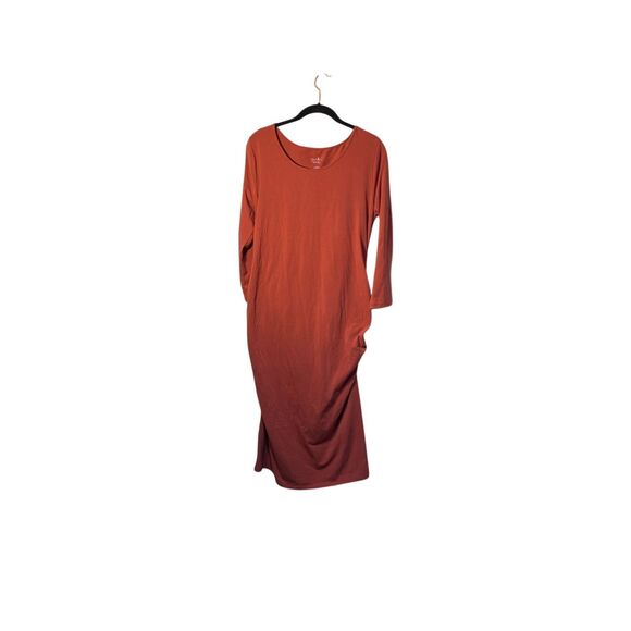 Isabel maternity women’s burnt orange saw T-shirt dress size large - Picture 1 of 4